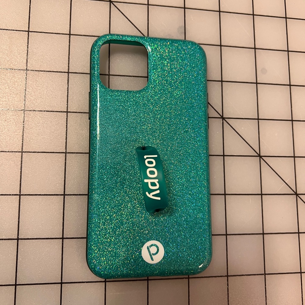 Teal sparkle Loopy case for iPhone 11Pro